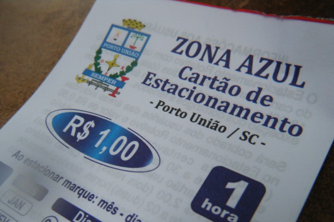 Foto: O novo cartão de estacionamento da cidade de Porto União Foto: Marciel Borges