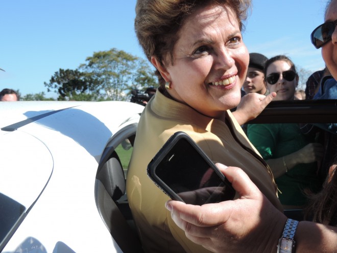 Presidente Dilma Rousseff diz: “A cidade de União da Vitória é linda e vamos ajudar” Foto: Marciel Borges