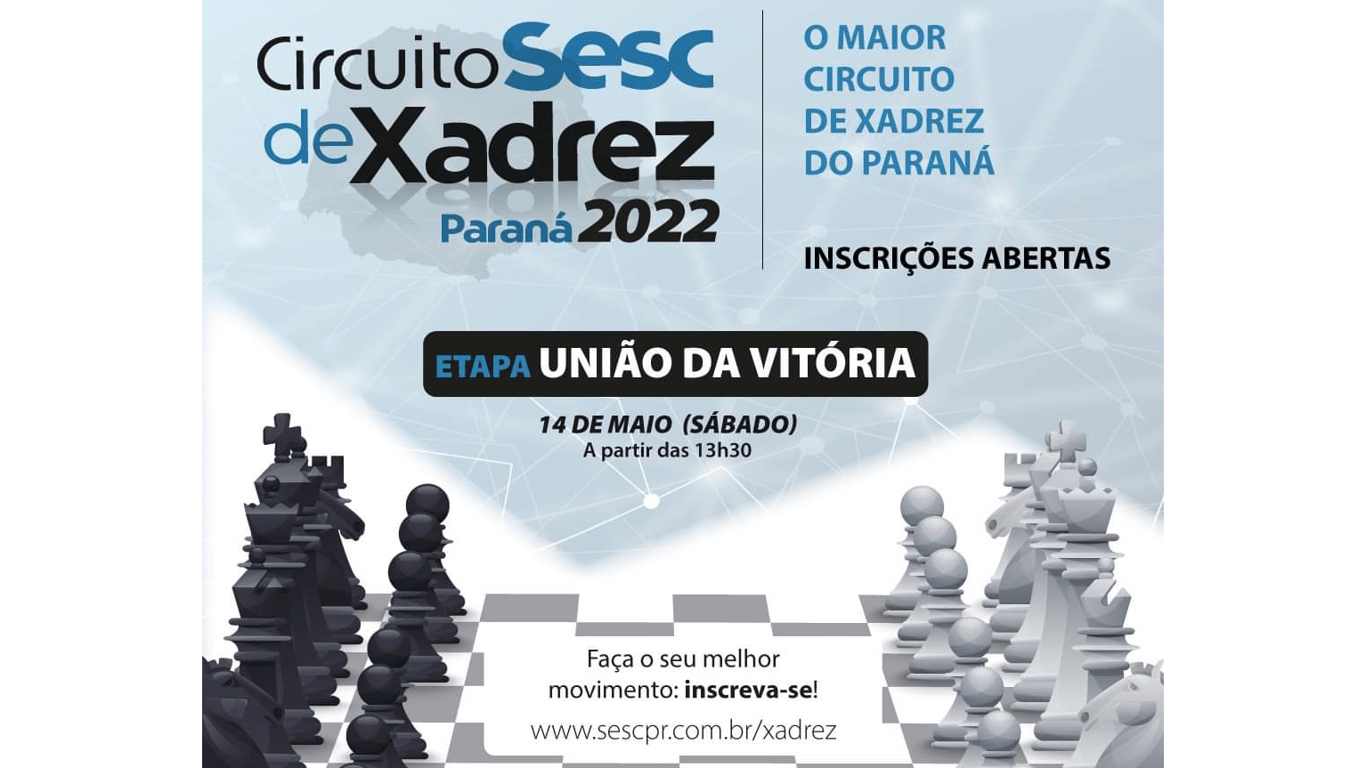 Circuito Sesc de Xadrez acontecerá no próximo dia 14 em União da